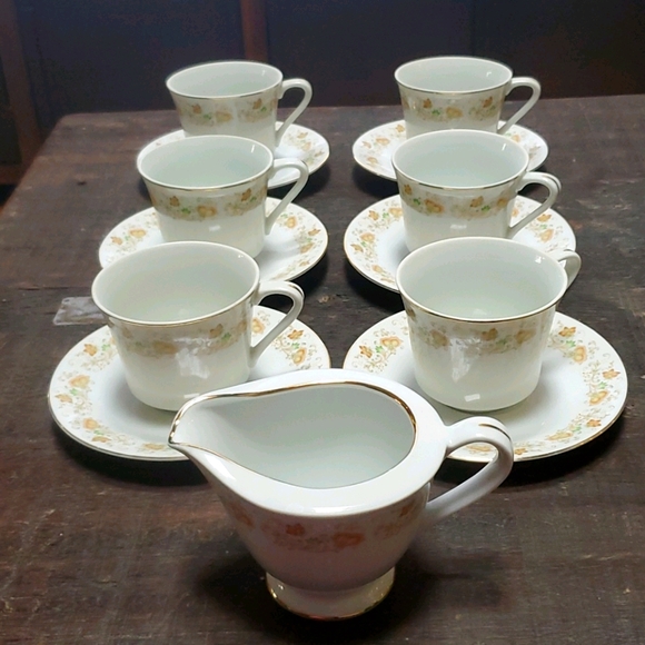 Vintage Set of porcelain tea cups 14 pc